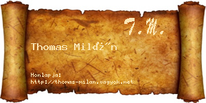 Thomas Milán névjegykártya