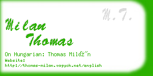 milan thomas business card